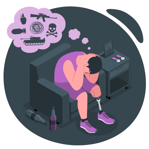 Illustration representing anxiety and PTSD symptoms